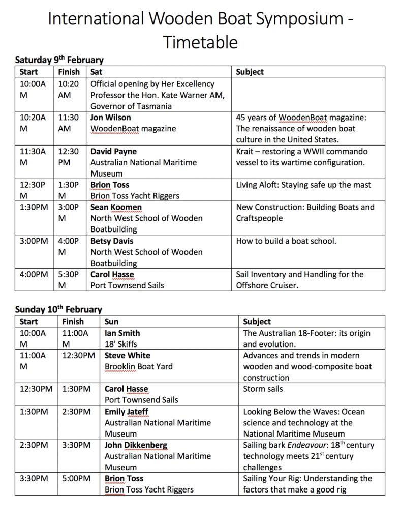 International Wooden Boat Symposium « MyState Australian ...